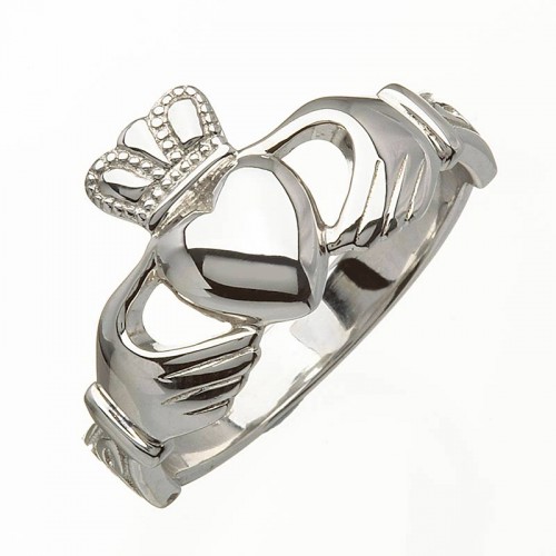 14k White Gold Childs Claddagh Ring