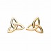 Irish Gold Stud Earrings - Trinity Knots Earrings & Pendants