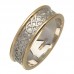 Irish Two Tone Wedding Ring - Celtic Knots - 14 Karat - Narrow Irish Wedding Rings